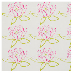 Blume Lotus/Wasserlilie Illustration Stoff