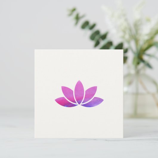 Blume Lotus Watercolor Einladung (Stehend Vorderseite)