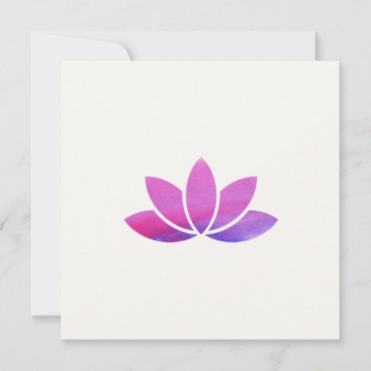 Blume Lotus Watercolor Einladung (Vorderseite)