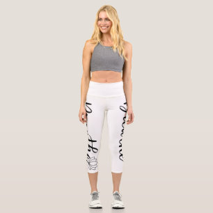 Blume-Lotus-Wildblume-Yoga Capri Leggings