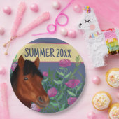 Blume Lover Brown Horse Pappteller (Party)