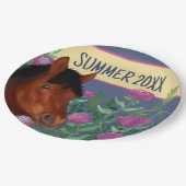 Blume Lover Brown Horse Pappteller (Schrägansicht)