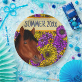 Blume Lover Brown Horse Pappteller (Party)