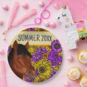 Blume Lover Brown Horse Pappteller (Party)