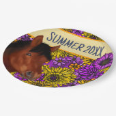 Blume Lover Brown Horse Pappteller (Schrägansicht)