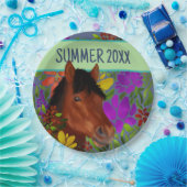 Blume Lover Brown Horse Pappteller (Party)