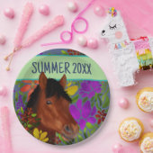 Blume Lover Brown Horse Pappteller (Party)