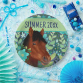 Blume Lover Brown Horse Pappteller (Party)