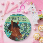 Blume Lover Brown Horse Pappteller (Party)