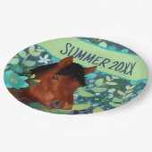 Blume Lover Brown Horse Pappteller (Schrägansicht)