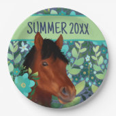 Blume Lover Brown Horse Pappteller (Vorderseite)