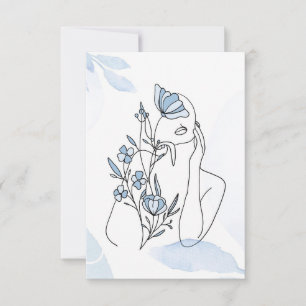 Blume Lover   Minimalistisches Portrait von Wom RSVP Karte