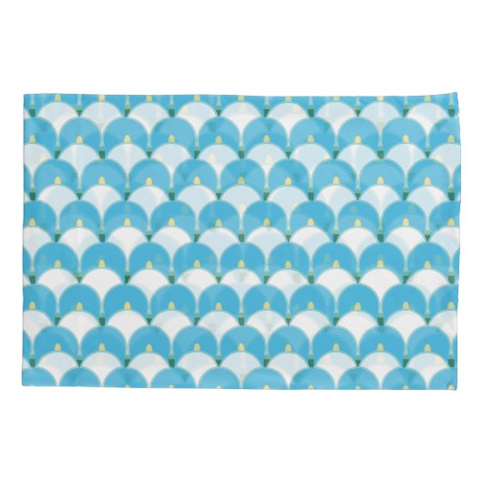 Blume, Lüfter oder Lilie wiederholen Muster auf bl Kissenbezug (Rückseite)