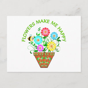 Blume machen mich glücklich postkarte