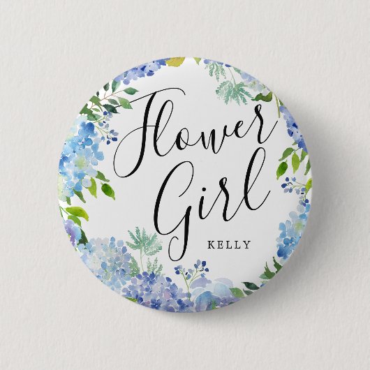 Blume Mädchen Carolina Bloom Custom Wedding Button (Vorderseite)