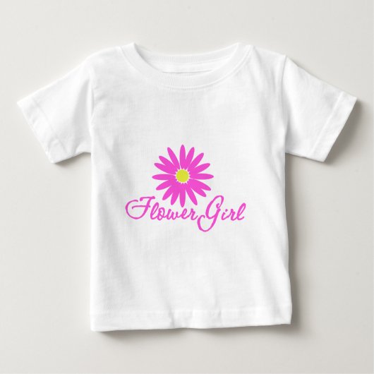 Blume Mädchen Daisy/Rosa Baby T-shirt (Vorderseite)
