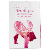 Blume Mädchen danke Ihnen Hochzeit Iris rot Gefall Mittlere Geschenktüte (Vorderseite)