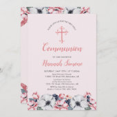 Blume, Mädchen | Erste Kommunion / Bestätigung Einladung (Vorne/Hinten)