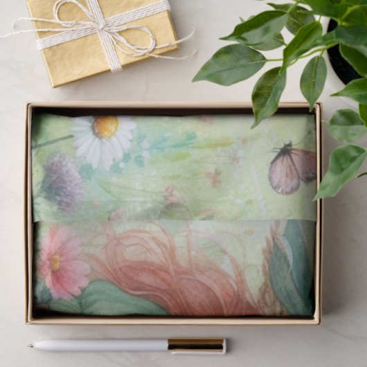 Blume Mädchen im Gartengewirr pflücken Seidenpapier (Geschenk)