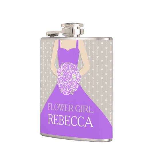 Blume Mädchen lila Kleid benannt angesagt Flasche Flachmann (Links)