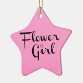 Blume Mädchen Retro-Script Schwarz auf Rosa Keramikornament (Links)