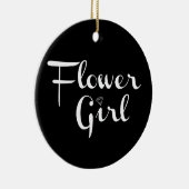 Blume Mädchen Retro Script Weiß auf Schwarz Keramikornament (Rechts)