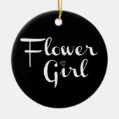 Blume Mädchen Retro Script Weiß auf Schwarz Keramikornament (Vorne)