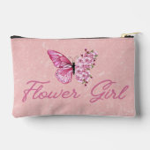 Blume Mädchen, rosa Schmetterling niedlich moderne Zubehörtasche (Rückseite)