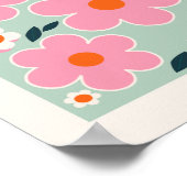 Blume Madrid Florenz Kunst Rosa Rosa Grün Poster (Ecke)