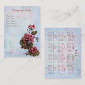 Blume Magic 2012 Pocket Calendar Visitenkarte (Vorne/Hinten)