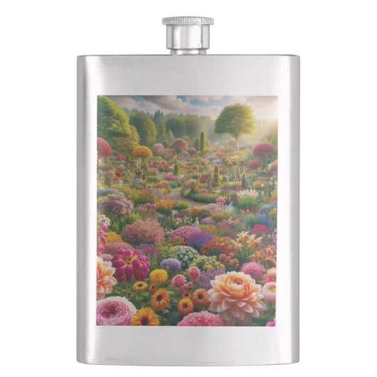 Blume Magic - ein Farbparadies Flachmann (Vorderseite)