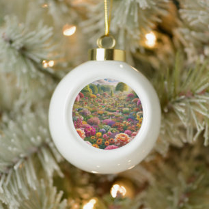 Blume Magic - ein Farbparadies Keramik Kugel-Ornament
