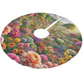 Blume Magic - ein Farbparadies Polyester Weihnachtsbaumdecke (Schrägansicht)