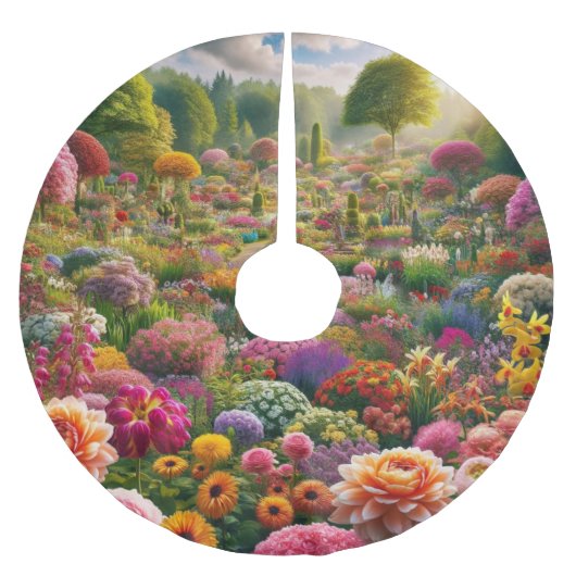 Blume Magic - ein Farbparadies Polyester Weihnachtsbaumdecke (Vorderseite)