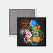 Blume Magnet (Vorderseite/Rückseite)