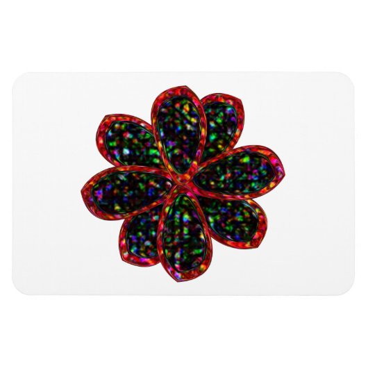 Blume Magnet für Schwarz und Rot Glitzer (Horizontal)