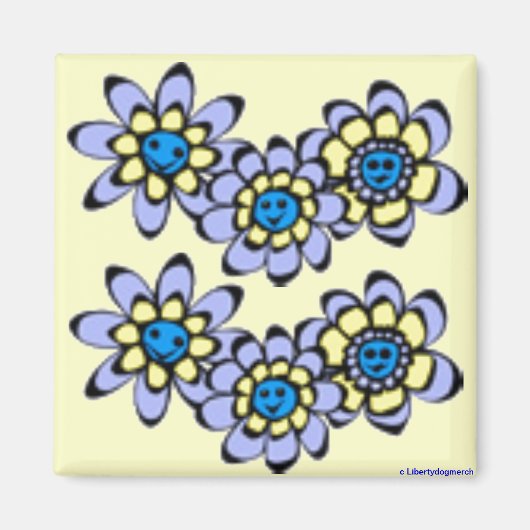 BLUME MAGNET - GLÜCKLICHE BLUME - BLUME POWER (Vorne)