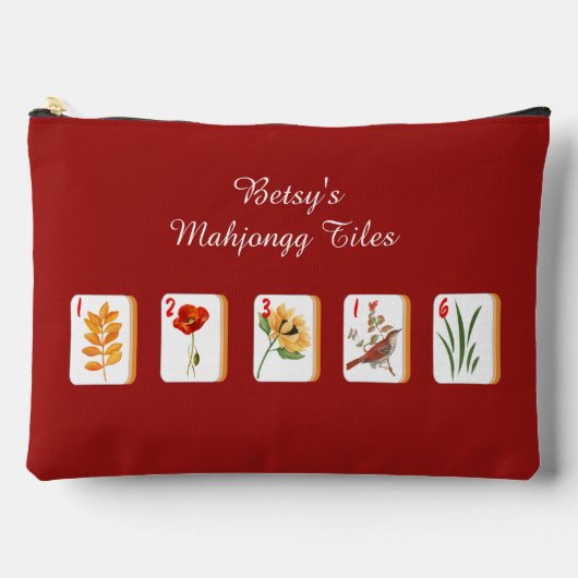 Blume Mahjong Tiles Zubehörtasche (Vorderseite)