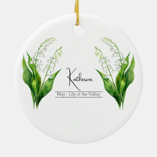 Blume Mai Lily of the Valley Keramik Ornament (Hinten)