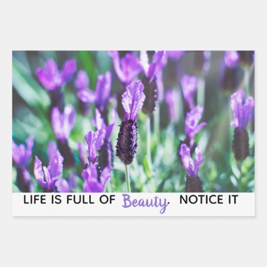 Blume Makrofotografie motivierend Zitate Geschenkpapier Set (Vorderseite)