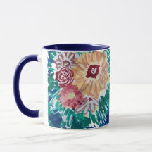 Blume Malerei Bouquet Kaffee Tasse