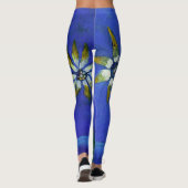 Blume Malerei der Originalkunst auf Leggings (Rückseite)