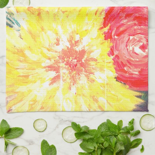 Blume Malerei Geschirrtuch (Gefaltet)