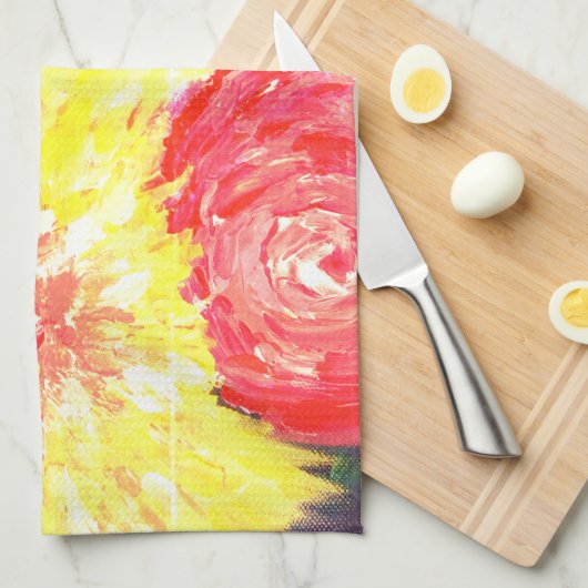 Blume Malerei Geschirrtuch (Viertel Falte)