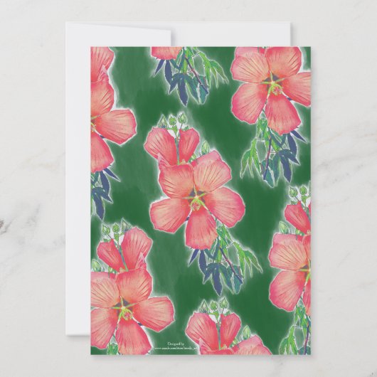 Blume-Malerei mit grün rosa Hibiskus (Rückseite)