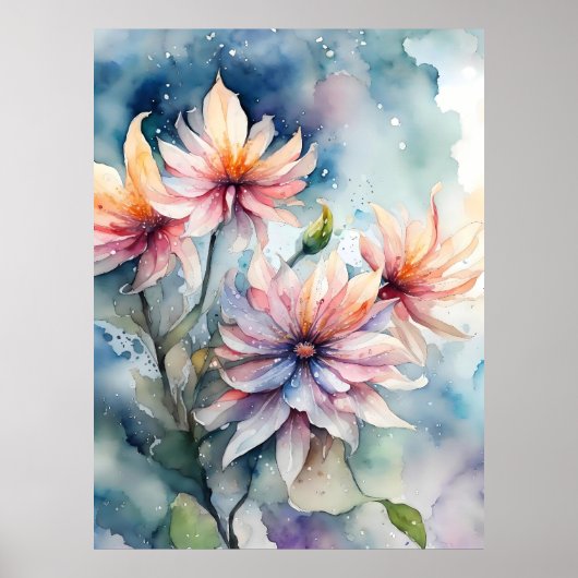 Blume Malerei Traurigkeit bleibt anmutig in Tränen Poster (Vorne)