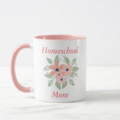 Blume Mama Homeschool Rosa und Weiß Tasse (Links)