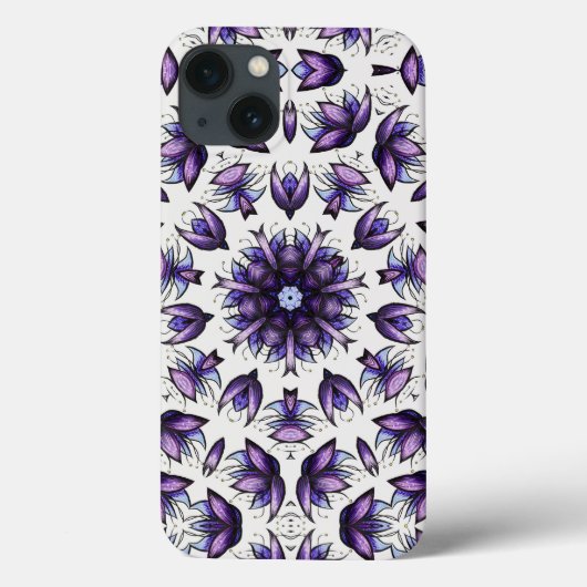 Blume Mandala Abstrakt Kaleidoskopischer Musterfal Case-Mate iPhone Hülle (Rückseite)