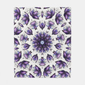 Blume Mandala Abstrakt Kaleidoskopisches Muster Fleecedecke (Vorderseite)