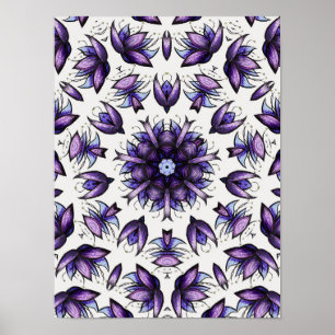 Blume Mandala Abstrakt Kaleidoskopisches Muster Poster